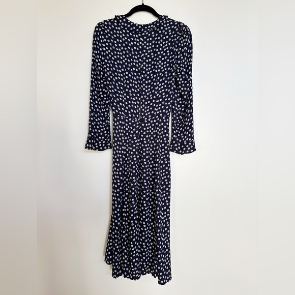 Reformation Heidi Dress in Navy Blue Daisy Print Size 2 - Picture 4 of 13